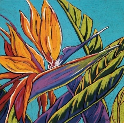 Birds of Paradise Turquoise by Sally Evans