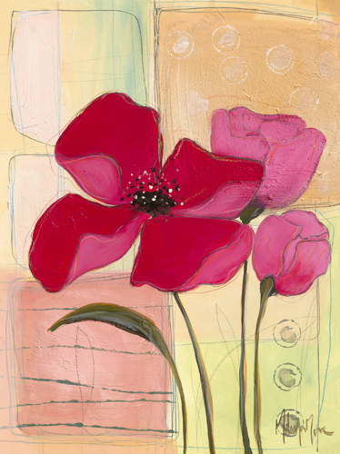 Pink Poppies I by Milena More