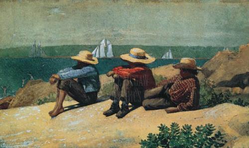 On The Beach 1875 by Winslow Homer