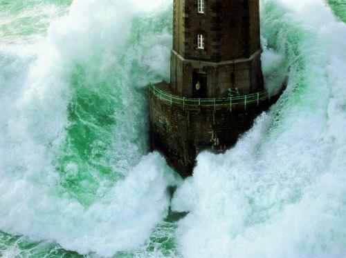 Phares dans la Tempete La Jument by Jean Guichard