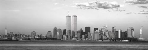Manhattan Sky b and w by Anonymous