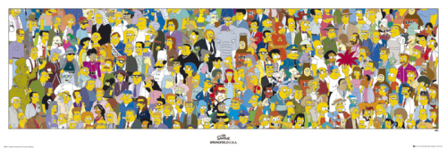 Simpsons Cast by Door Posters