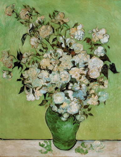 A vase of roses, 1890 by Vincent Van Gogh image