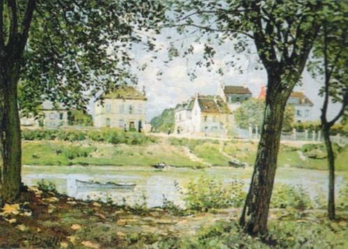 Village on the banks of the Seine by Alfred Sisley