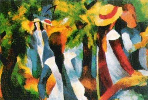 Girls under the trees by August Macke