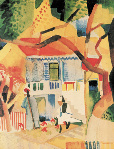 The countryhouse court at St Germaine by August Macke