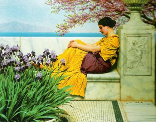 Under the Blossom that Hangs on the Bough 1917 by John Godward