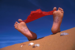 Slip between two feet giclee art print