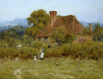 Cottage At Broadham Green,  Surrey, In Sunset Light giclee art print