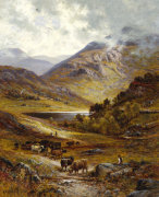 Longhorn Cattle In A Mountainous Landscape, 1892 giclee art print