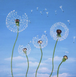 Dandelions in the breeze giclee art print