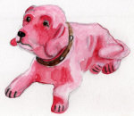 Pink Nodding Dog giclee art print
