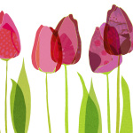 Textile Tulips giclee art print