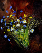Bunch of wild flowers giclee art print