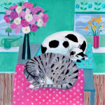 Cats in Springtime giclee art print