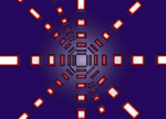 Light Curve II - Red on Blue metallic giclee art print