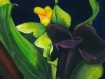 Midnight Lillies Closeup giclee art print