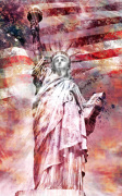 Modern Art Statue of LIberty - Red giclee art print