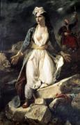 Greece expiring on the Ruins of Missolonghi 1852 giclee art print