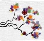 Erin Rafferty art print - Rainbow Blossoms poster