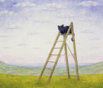 The Ladder Cat giclee art print