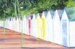 Beach Huts in Devon giclee art print