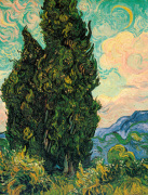 Cypresses art print
