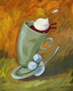 Dancing Coffee giclee art print