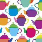 Retro Teapots giclee art print