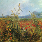 Wheat Field with Poppies art print