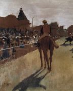 Racehorses at the grandstand giclee art print
