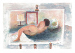 Modell p� staffli art print