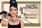 Audrey Hepburn - Breakfast at Tiffanys (Gold) art print