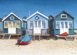 Blue Beach Huts art print