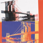 Brooklyn Bridge, 1983 (black bridge white background) giclee art print