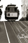 Cable Car Breaking the Crest giclee art print