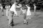 Childrens golf lesson, Westerhope 1955 giclee art print