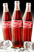 Coca Cola - 3 Bottles Falling art print
