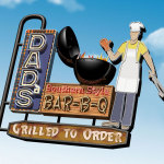 Dad's Southern Style Bar-B-Q giclee art print