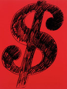 Dollar Sign, 1981 (black on red) giclee art print