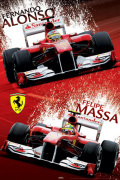 Ferrari F1 - Alonso and Massa Paint art print