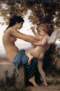 Girl Defending Herself Against Love giclee art print