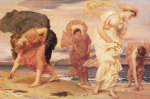 Greek Girls Picking up Pebbles giclee art print