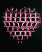 Heart, c. 1979-84 (pink, patterned on black) giclee art print