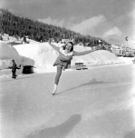 Ice skating, 1953 giclee art print