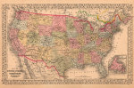 Map of the United States, 1867 giclee art print