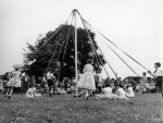Maypole dancing, Wiltshire 1950 giclee art print