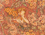 Redhead Among Flowers art print