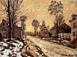 Road at Louveciennes, Melting Snow, Sunset giclee art print