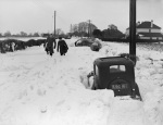 Road blocked by snow, Kent 1952 giclee art print